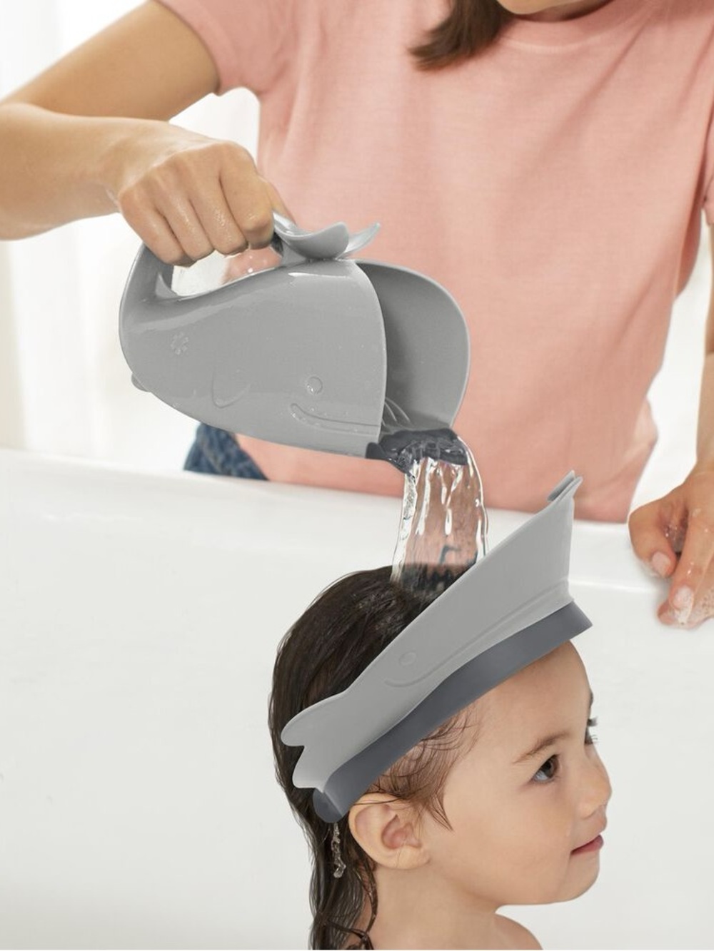 Skip Hop Whale Bath Visor Gray Baby Toddler Shampoo Shield